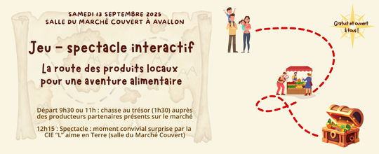 Jeu-spectacle Aventure alimentaire 13 octobre 2025 à Avallon